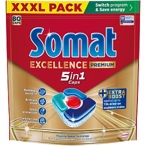Somat Excellence 5w1 tabletki do zmywarki, 80 sztuk