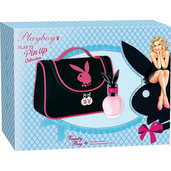 Playboy Play It Pin Up Collection toaletní voda 30 ml + toaletní taška, dárková sada