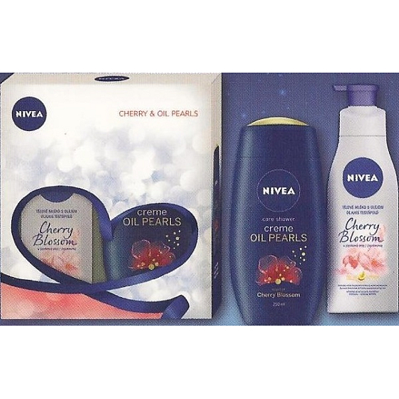 Nivea Body Cherry tělové mléko 200 ml + sprchový gel 250 ml, kosmetická sada