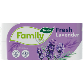 Tento Family Fresh Lavender parfémovaný toaletní papír 2 vrstvý 150 útržků 8 kusů Tento Family Fresh Lavender parfémovaný toaletní papír 2 vrstvý 150 útržků 8 kusů
