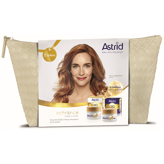Astrid Q10 Miracle denní krém proti vráskám 50 ml + noční krém proti vráskám 50 ml + etue, kosmetická sada