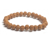 Elastyczny bransoletka Rudraksha z naturalnego nasiona, kulka 8 mm / 16 - 17 cm