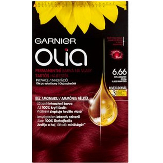 Garnier Olia barva na vlasy bez amoniaku 6.66 Světlá granátově červená