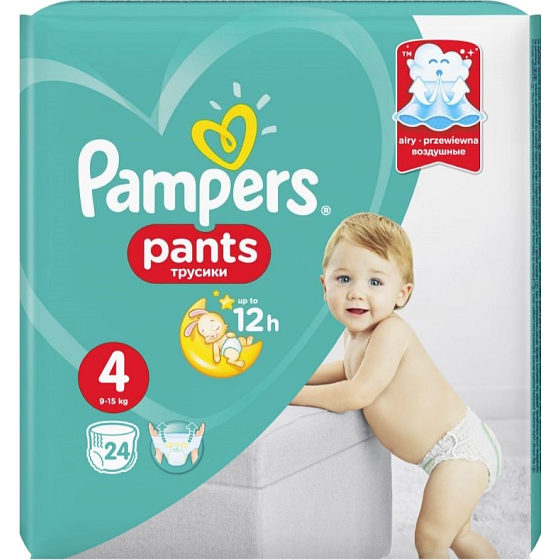 Pampers Pants 4 Maxi 9-15 kg plenkové kalhotky 24 kusů