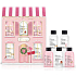 Baylis & Harding Jahodový cupcake tekuté tělové mýdlo 100 ml + Malinová panna cotta sprchový krém 100 ml + Jahodový cupcake koupelový krém 100 ml + Cheesecake z bílé čokolády tělové méko 100 ml + Cukrová mandle krém na ruce 100 ml Růžová kolekce osmetická sada péče o tělo