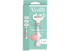 Gillette Venus Sensitive Rose Gold maszynka do golenia z metalowym uchwytem + 3 wymienne wkłady dla kobiet