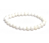 Muszla Tridacna bransoletka elastyczna naturalny kamień, koralik 6 mm / 16 - 17 cm