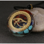 Orgonit amulet, Oko Horusa, generator energii, naturalny kamień (7 czakr) + żywica epoksydowa + sznurek 22 g