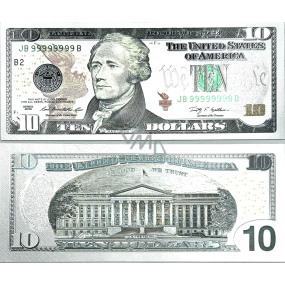 Talisman postrzebrzona dolarowa banknot 10 USD