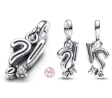 Charm Srebrna 925 Vykričnik i znak zapytania - Mini medalion, zawieszka na bransoletkę