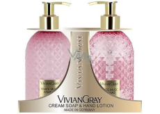 Vivian Gray White Musc Ananas luksusowy płyn do mycia rąk z dozownikiem 300 ml + luksusowe mleczko do rąk z dozownikiem 300 ml, zestaw kosmetyczny