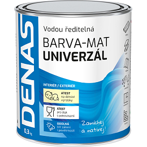 DENAS UNIWERSAL-MAT farba nawierzchniowa do drewna, metalu i betonu, 0240 ciemny brąz, 0,3 kg