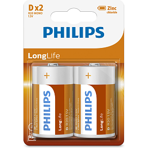 Baterie Philips Longlife 2 szt. D R20 mono 1,5V