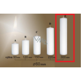Lima Gastro hladká svíčka bílá válec 60 x 300 mm 1 kus