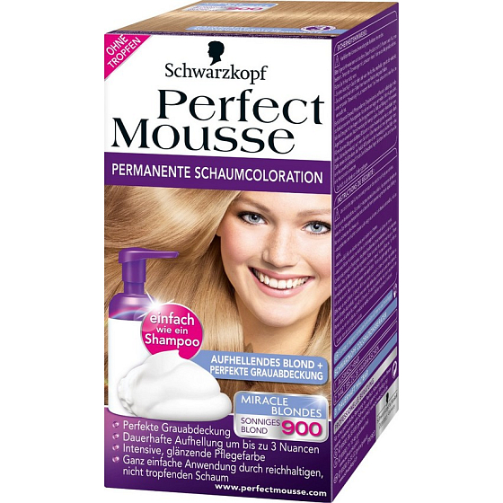 Perfect Mousse Permanent Color barva na vlasy 900 Oslnivá blond