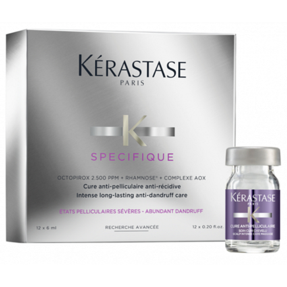 Kérastase Specifique Cure Anti-Pelliculaire 4 týdenní kúra pro léčbu pokožky s lupy 12 x 6 ml
