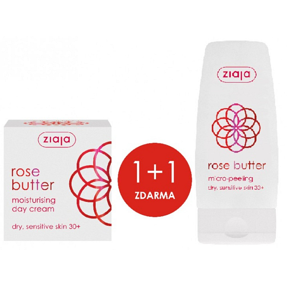 Ziaja Květ růže hydratační denní krém 50 ml + peeling s mikrogranulemi 60 ml, duopack