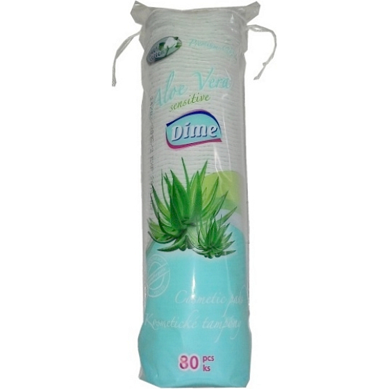 Dime Aloe Vera Sensitive kosmetické vatové odličovací tampony 80 kusů