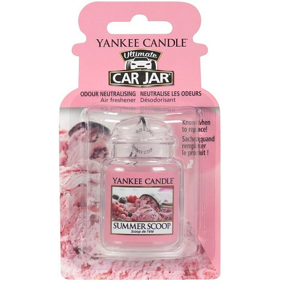 Yankee Candle Summer Scoop - Kopeček letní zmrzliny gelová vonná visačka do auta 30 g