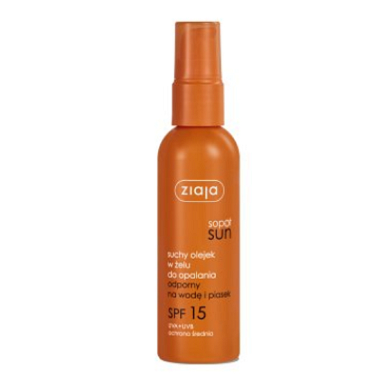 Ziaja Sopot Sun SPF 15 voděodolný suchý olej na opalování v gelu dávkovač 90 ml