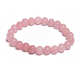 Růženin náramek elastický přírodní kámen, kulička 8 mm / 16 - 17 cm, kámen lásky