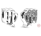 Zawieszka ze srebra próby 925 znak zodiaku Panna, koralik do bransoletki
