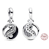 Charm Sterlingové stříbro 925 Jin a Jang - Mini Medailon třpytivý, přívěsek na náramek symbol