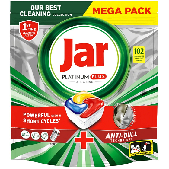 Jar Platinum Plus All in one Cytryna kapsułki do zmywarki 102 sztuk