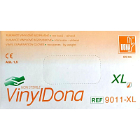 Vulkan DonaVinyl Rękawice jednorazowe winylowe bezpudrowe, rozmiar XL, 100 sztuk