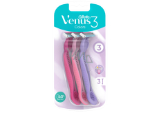 Gillette Venus 3 Colors jednorazowa maszynka do golenia z paskiem nawilżającym 3 kolory, 3 sztuki dla kobiet