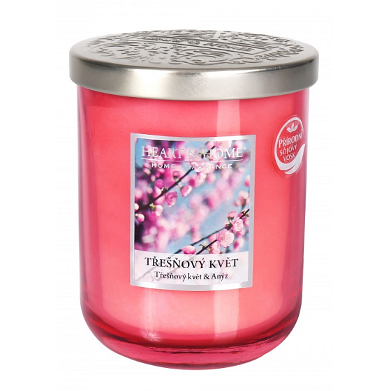 Heart & Home Třešňový květ Sojová vonná svíčka velká hoří až 70 hodin 310 g