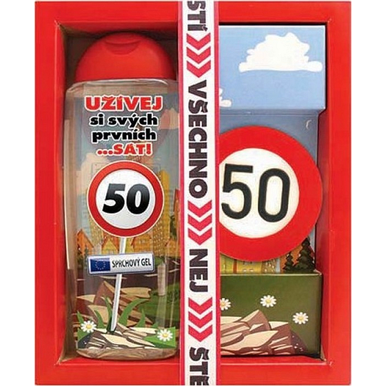 Bohemia Gifts Vše nejlepší 50 sprchový gel 300 ml + ručně vyráběné toaletní mýdlo 55 g, kosmetická sada