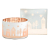 Yankee Candle Winter Village stínítko velké + talíř velký na střední a velkou vonnou svíčku Classic stínohra 10 x 15 cm (stínítko) 15 x 15 cm (talíř)
