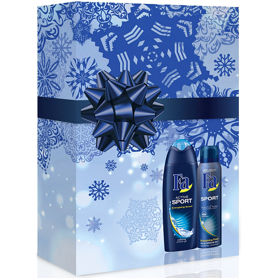 Fa Men Active Sport sprchový gel 250 ml + Men Sport Energizing Fresh deodorant sprej pro muže 150 ml, kosmetická sada