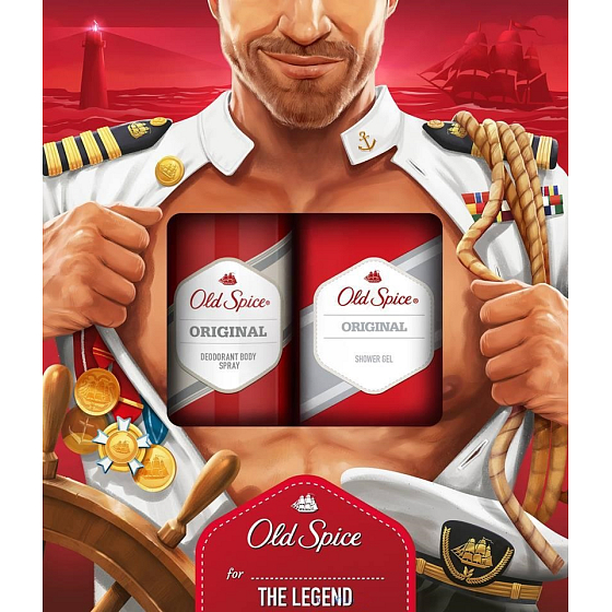 Old Spice Original sprchový gel 250 ml + deodorant sprej 150 ml, kosmetická sada pro muže