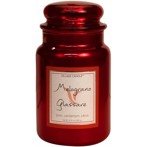 Village Candle Osvěžující granátové jablko - Melograno Glassare vonná svíčka ve skle 2 knoty 602 g