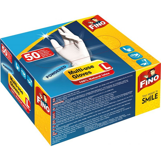 Fino Rukavice jednorázové pudrované velikost L 50 kusů