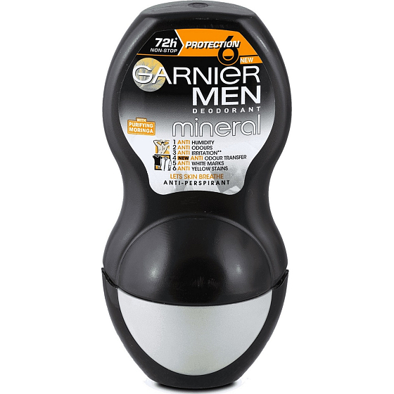 Garnier Men Mineral Protection 6 72h kuličkový antiperspirant deodorant roll-on pro muže 50 ml