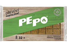 PE-PO drewniany podpałacz, 32 podpałów, pudełko