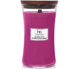 WoodWick Wild Berry & Beets - Leśne owoce i buraki zapachowa świeca z drewnianym knotem i wieczkiem szklanym dużym 609,5 g