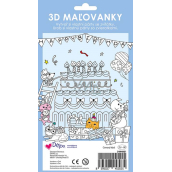 Ditipo Malowanki 3D pokoloruj i złóż Przyjęcie z balonami 4 arkusze 250 x 140 mm