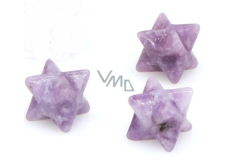 Lepidolit merkaba hmatka z kamienia naturalnego 13 mm, amulet sportowców