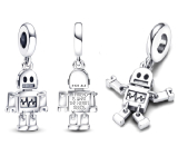 Zawieszka ze srebra 925 Najlepszy przyjaciel robot Bot, charms do bransoletki, przyjaźń