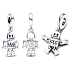 Zawieszka ze srebra 925 Najlepszy przyjaciel robot Bot, charms do bransoletki, przyjaźń