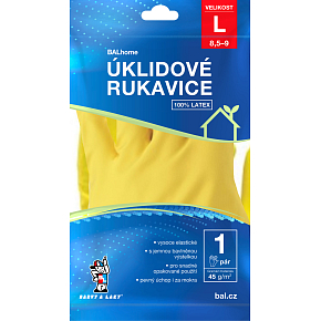 BALhome rękawice do sprzątania z lateksu, żółte, rozmiar L