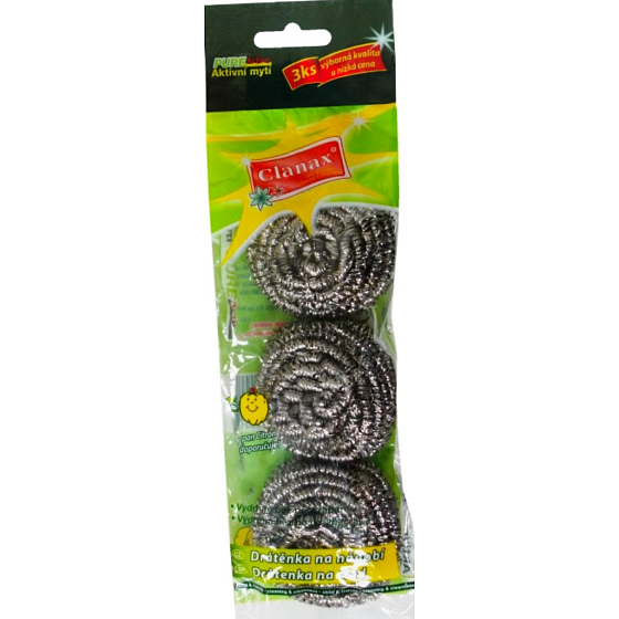 Clanax Druciana gąbka nierdzewna 3 sztuki, 15 g