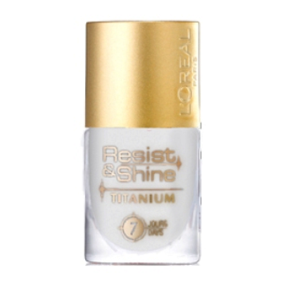 Loreal Paris Resist & Shine Titanium lak na nehty 001 Pure Blanc 9 ml