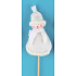 Sněhulák figurka bílá zápich 10 cm + špejle