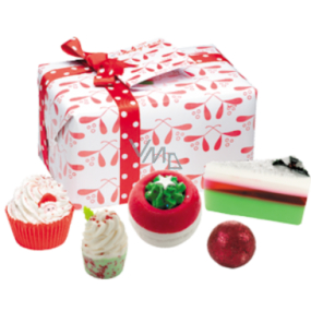 Bomb Cosmetics Vánoční polibek balistik 160 g + špalíček 50 g + kulička 30 g + košíček 180 g + mýdlo 160 g, kosmetická sada
