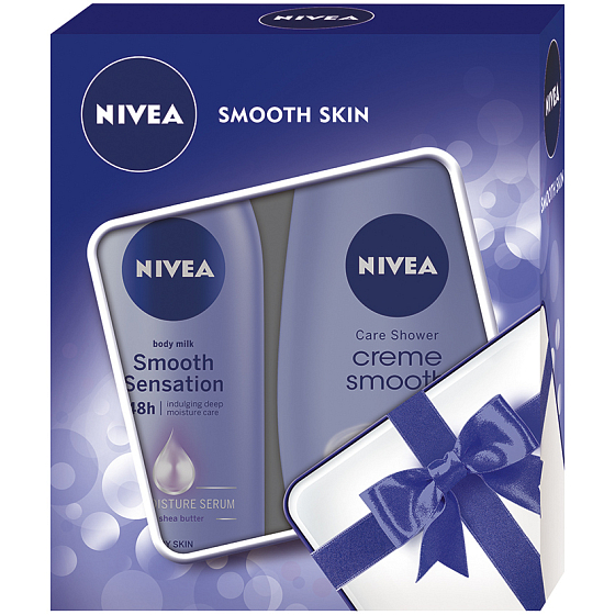 Nivea Smooth Sensation krémové tělové mléko 250 ml + Creme Smooth sprchový gel 250 ml, kosmetická sada